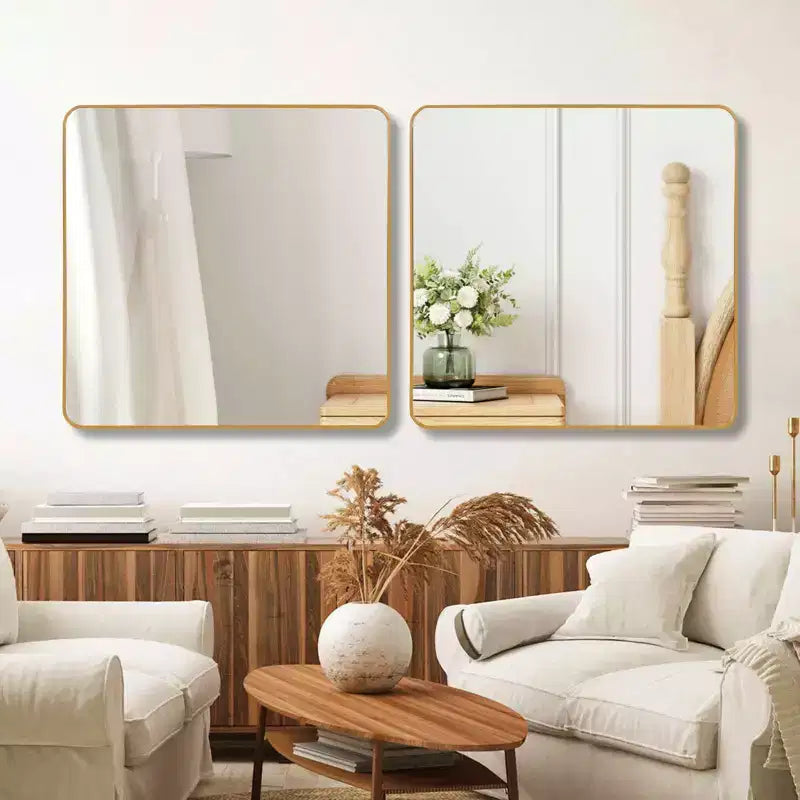 MAYEERTY Metal Framed Square Bathroom Mirror for Wall