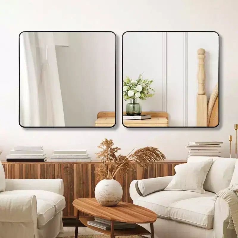 MAYEERTY Metal Framed Square Bathroom Mirror for Wall