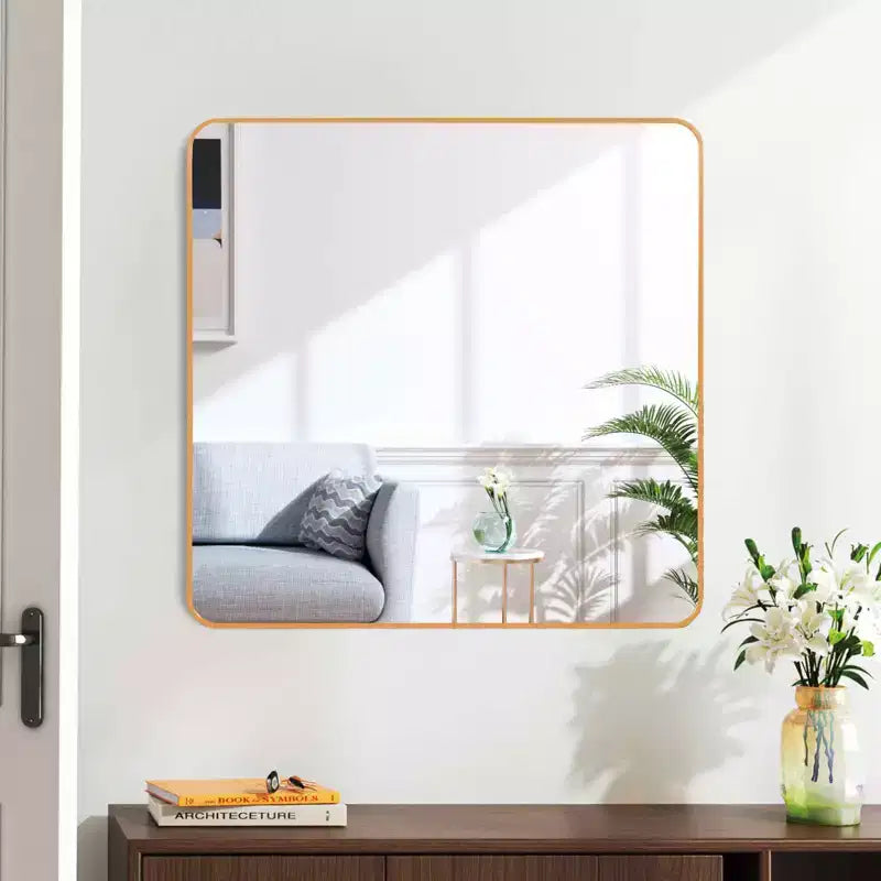 MAYEERTY Metal Framed Square Bathroom Mirror for Wall