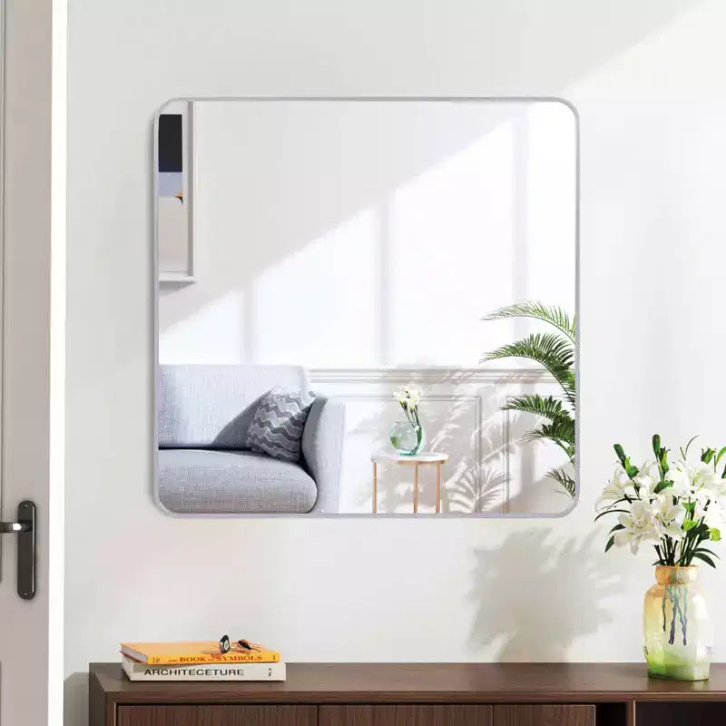 MAYEERTY Metal Framed Square Bathroom Mirror for Wall