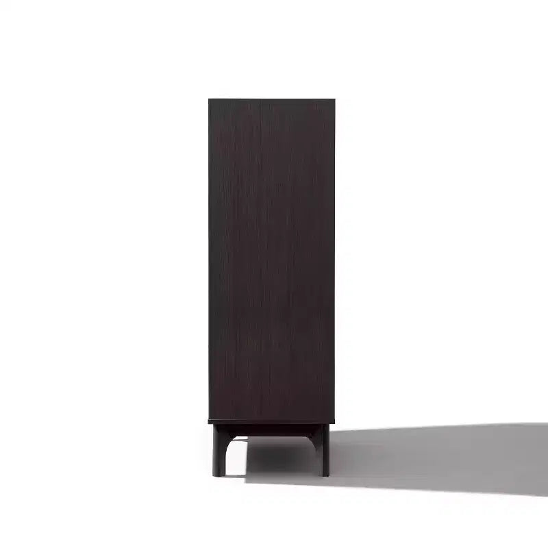 LuxenHome 31.4 W Modi Wenge Accent Cabinet with Faux Marble Top, Storage Cabinet with Door, Dark Brown