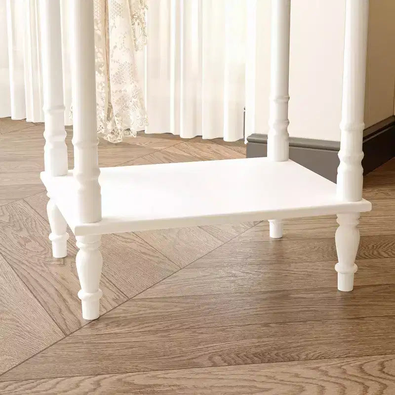 Famapy White/Black Vintage End Table with Drawer,Coffee Side Table,Bedside Table,Add Charm to Your Living Space