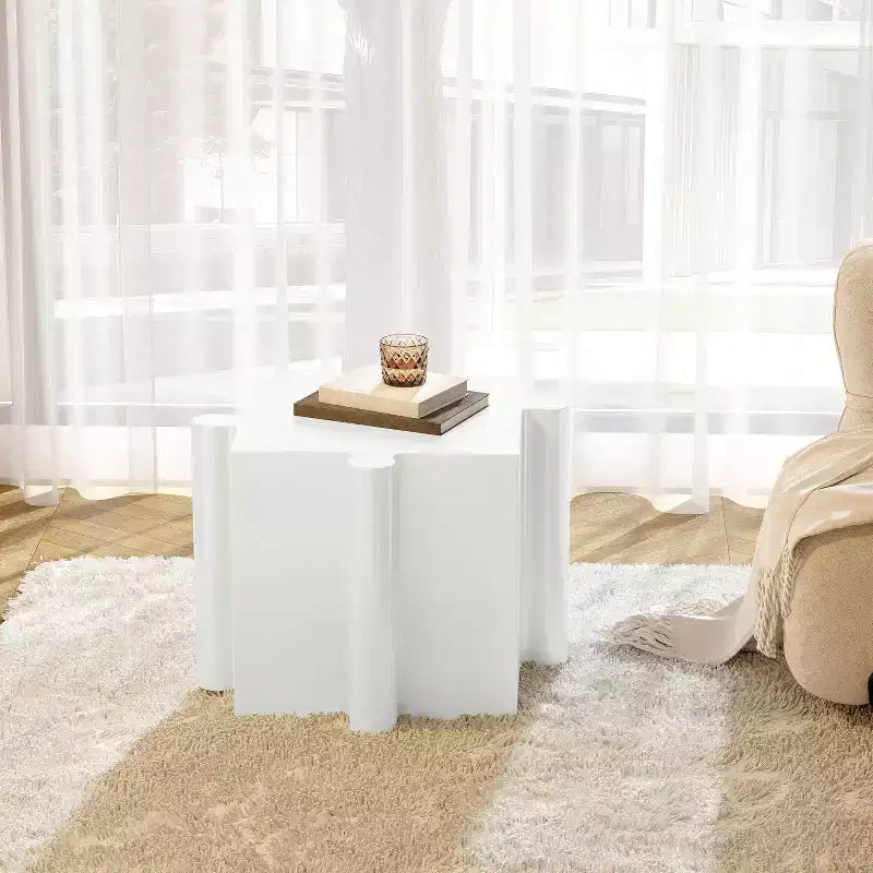 MAYEERTY 1 Pack Modular Puzzle Side Table, MGO Artistic End Table for Indoor Outdoor Living Room, Patio