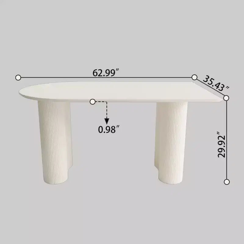 GDFStudio Hestia Modern Irregular Dining Table with Double Pedestal