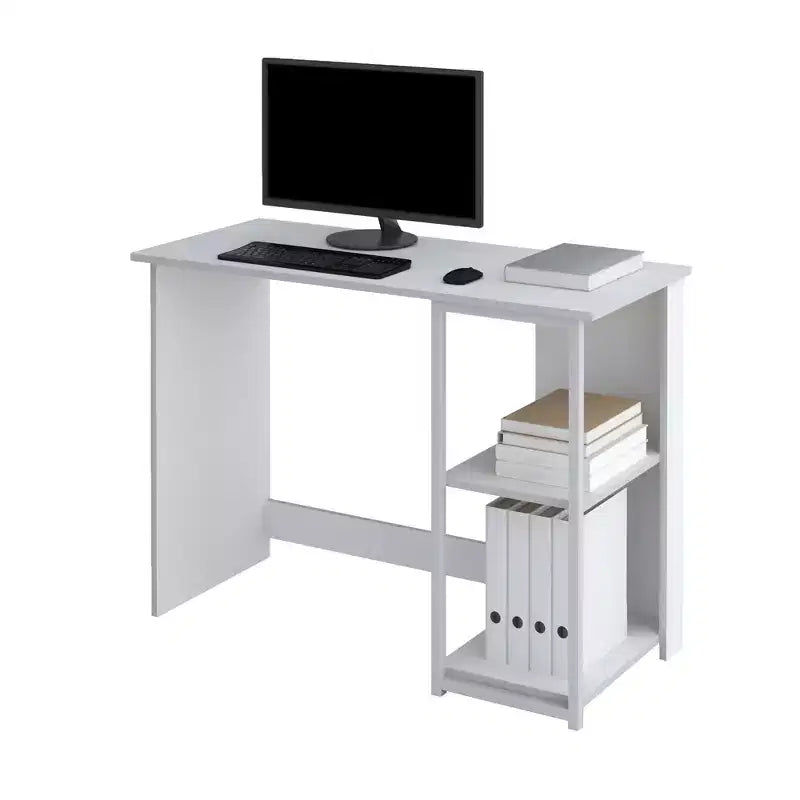 HOMLUX 40 Modern Computer Desk Study Writing Workstation w/Display Storage Shelves