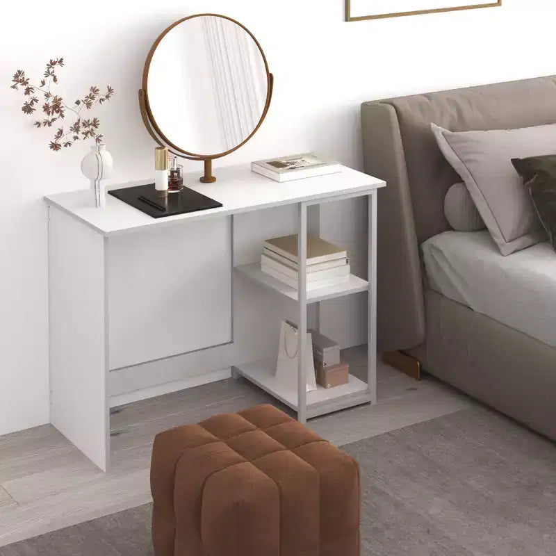 HOMLUX 40 Modern Computer Desk Study Writing Workstation w/Display Storage Shelves