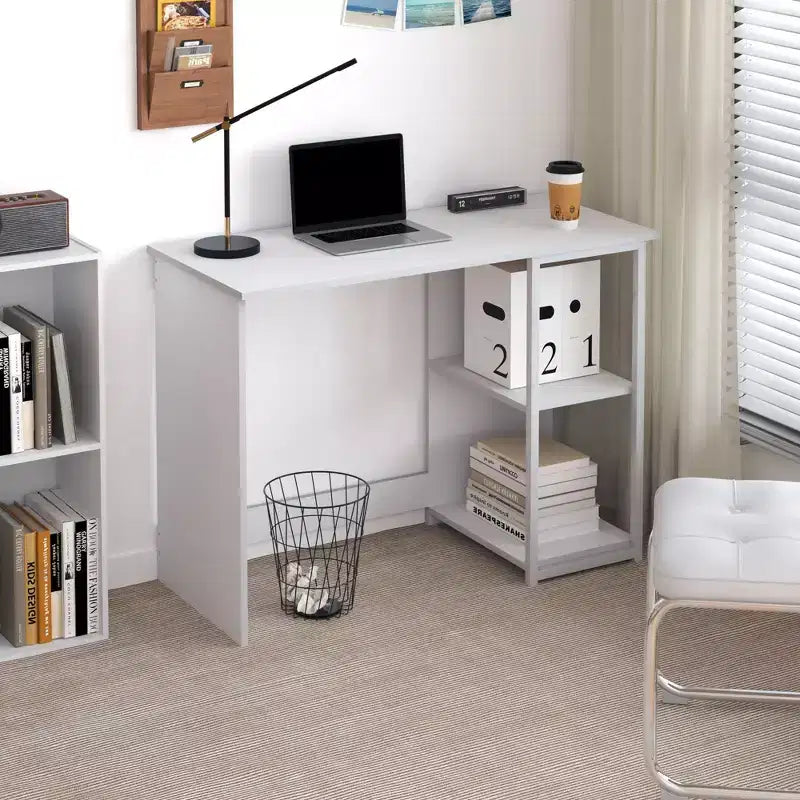 HOMLUX 40 Modern Computer Desk Study Writing Workstation w/Display Storage Shelves