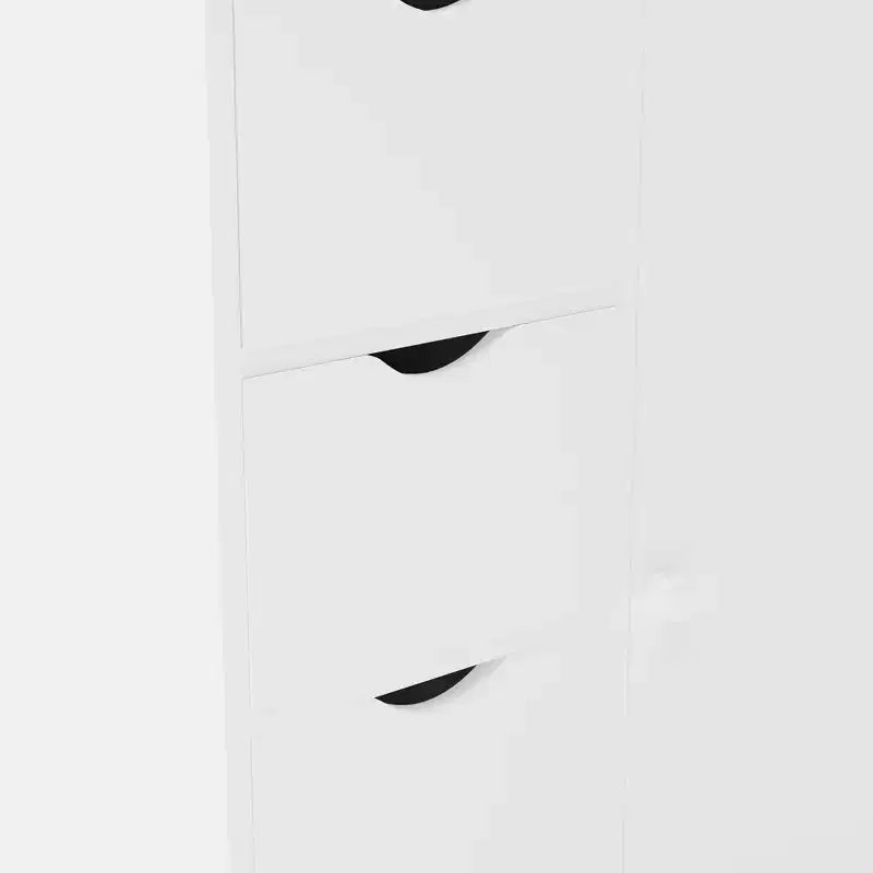 Homy Casa Storage Cabinet with 4 Drawers and Side Door, White