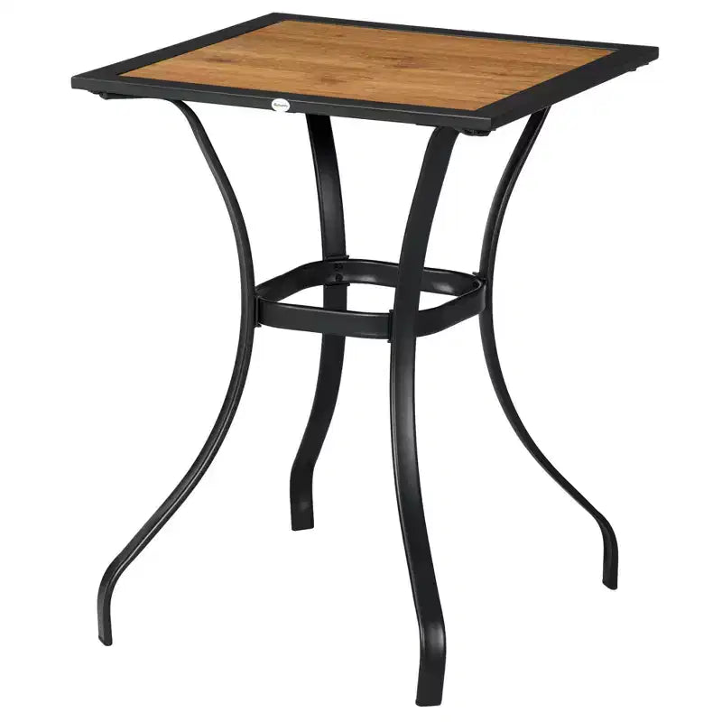 28 Outdoor Dining Table, Faux Wood Patio Furniture, Square Wood-Like Garden Table with Water Safe Design
