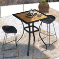 28 Outdoor Dining Table, Faux Wood Patio Furniture, Square Wood-Like Garden Table with Water Safe Design