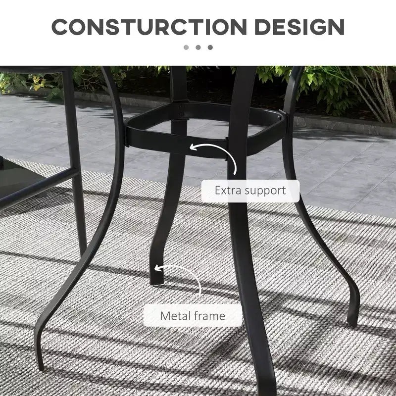 28 Outdoor Dining Table, Faux Wood Patio Furniture, Square Wood-Like Garden Table with Water Safe Design