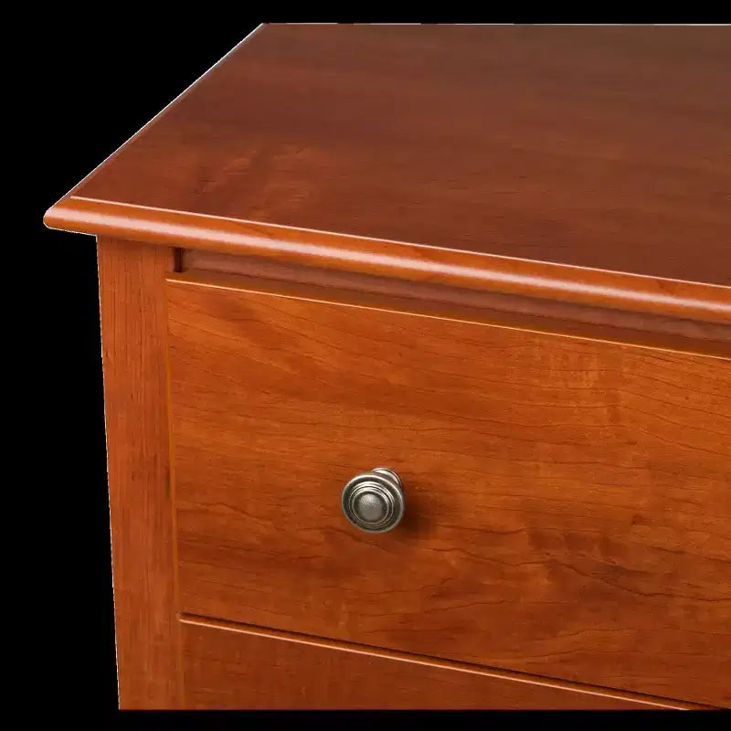 Open Shelf Nightstand Cherry - Monterey: Traditional MDF Frame, Metal Glides, 2 Drawers, 1 Shelf, 75 lb Capacity