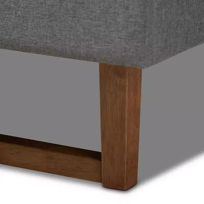 Full Ayla Walnut Finished Wood Platform Bed Gray - Baxton Studio