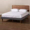 Full Ayla Walnut Finished Wood Platform Bed Gray - Baxton Studio