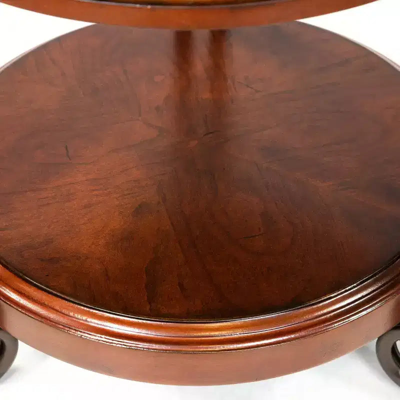 Telmin Traditional Side Table Brown Cherry - HOMES: Inside + Out: Elegant Round Accent Table with Storage Shelf