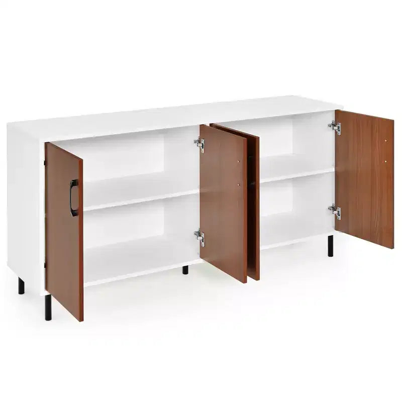 Costway Buffet Server Sideboard Kitchen Storage Cabinet Cupboard with Shelves & 4 Doors